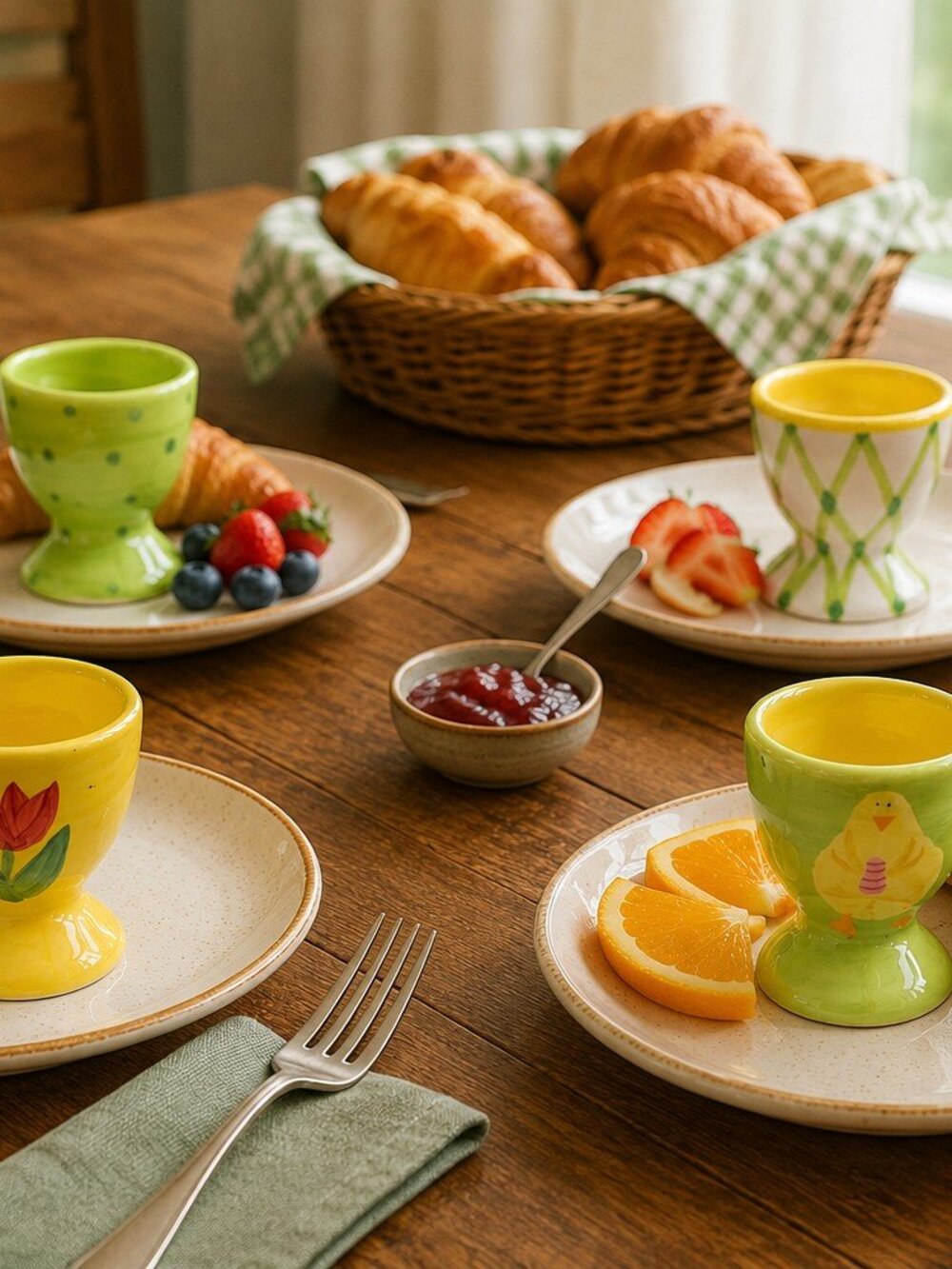 Vintage 1990s Colorful Egg Holders – Set of 4 SHIPS FREE
